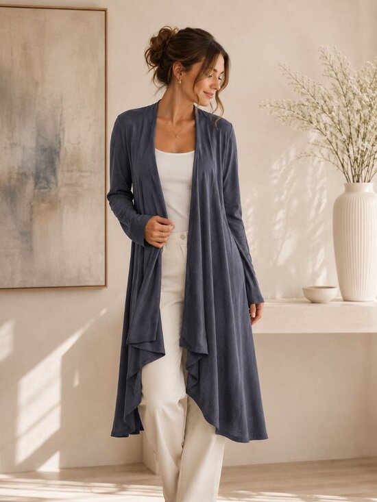 Honey & Lace Sweaters - Honey & Lace Slate Blue Open Front Duster NWT | XS